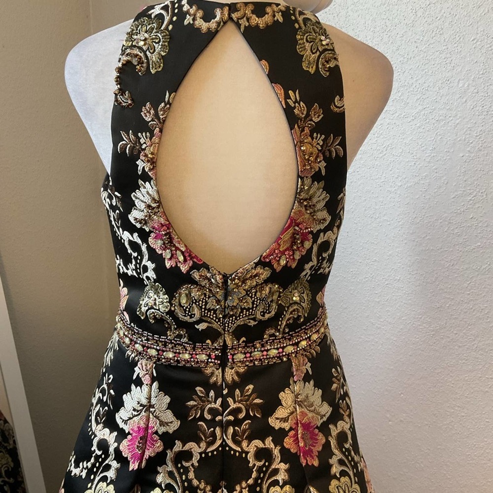 Jovani 48394 Metallic Floral Beaded Gown Size 6 Multi Color - Picture 9 of 15